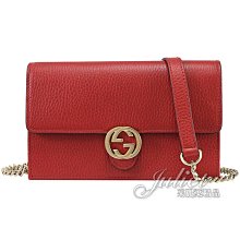 【茱麗葉精品】全新精品 GUCCI 510314 WOC 雙G LOGO 扣式金鍊三用包.紅 現貨