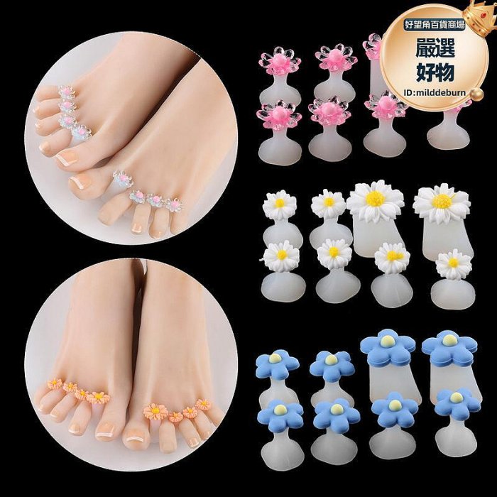 silicone toe separator pedicure flower waterdrop crystal