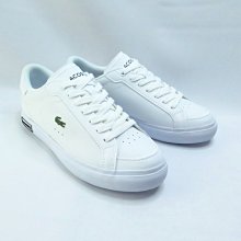 LACOSTE 買鞋送襪 POWERCOURT 女款 休閒鞋 鱷魚 44SFA0077147 白【iSport愛運動】