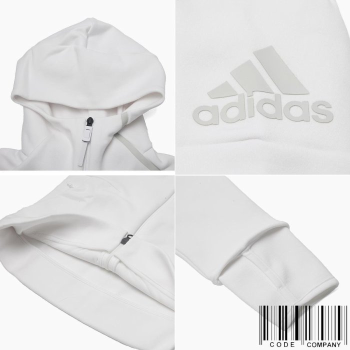 =CodE= ADIDAS ZNE HOODIE 2.0 棉質連帽外套(白) CE4122 Z.N.E. HOODY 女