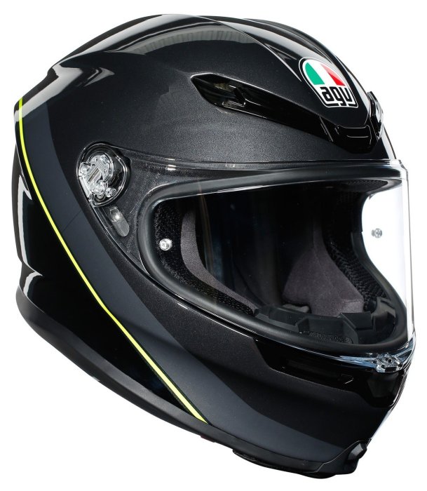 武川家族 義大利進口帽 AGV K6系列 MINIMAL 黑/黃L 全罩安全帽 碳纖複合(三A-9-3)