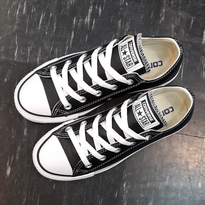 Converse Chuck Taylor All Star 基本款 黑色 黑白 皮革 荔枝皮 低筒 132174C