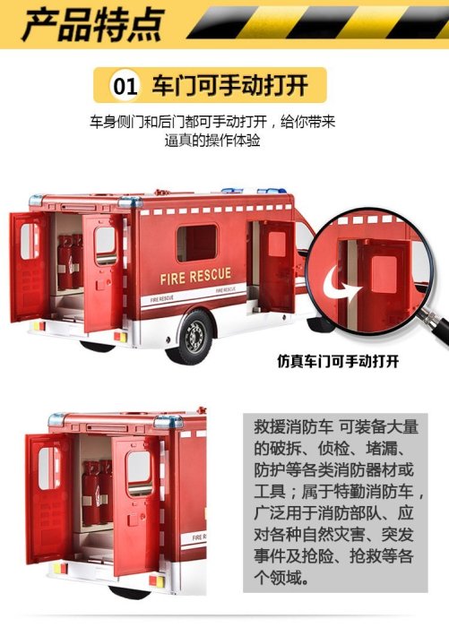 【傳說企業社】E671雙鷹1:18遙控車 消防車