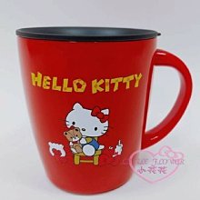 ♥小花花日本精品♥HelloKitty紅色抱熊熊304不銹鋼馬克杯11613503