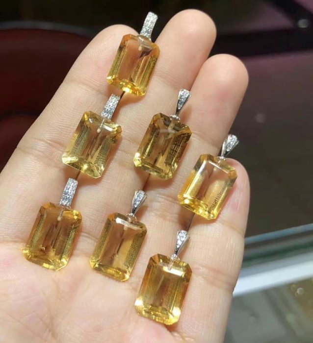 【黃水晶吊墬】巴西天然黃水晶項鍊 吊墬 晶體透亮 淨度高 珠寶級主石 超值特價