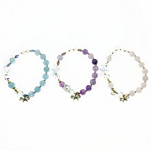 韓國 水鑽 蝴蝶結 花朵 三色 串珠 墜飾 手鍊 手飾