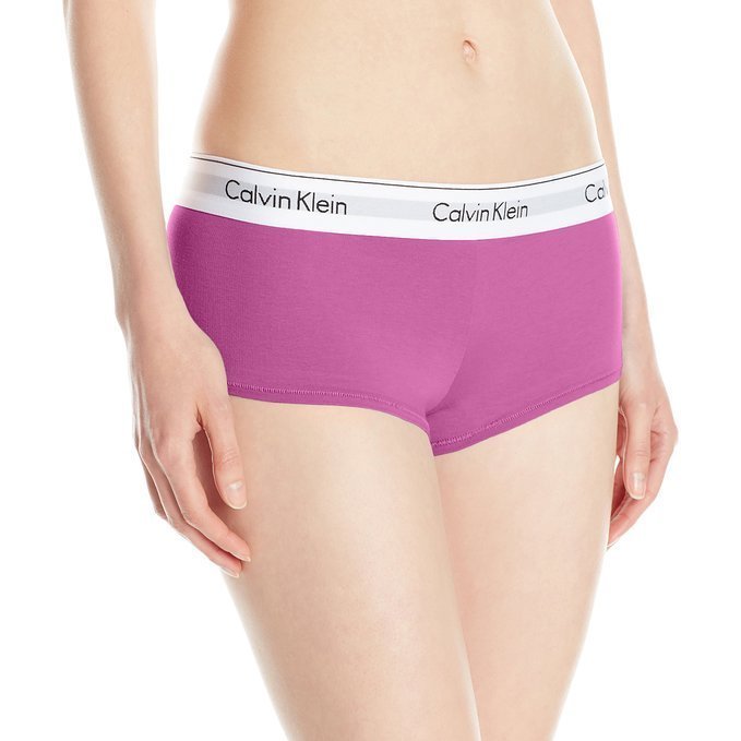全新真品 CK Calvin Klein 經典運動風平口內褲-桃紅S