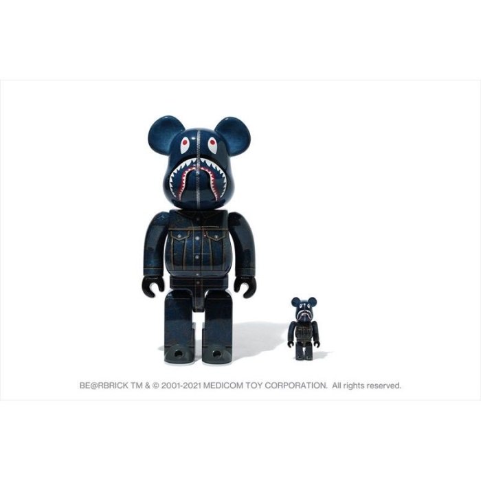 BAPE X LEVI'S BE@RBRICK 100% & 400% SET 牛仔套裝造型公仔| Yahoo