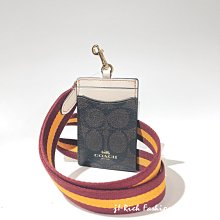 就愛精品店❤️ 新版限量款 COACH 深咖啡白PVC材質 ID證件夾-寬版帶 #CB858