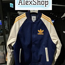 艾力克斯 ADIDAS ORIGINALS SST VARSITY 男女 IL2574 藍米白鵝黃排釦棒球外套直6