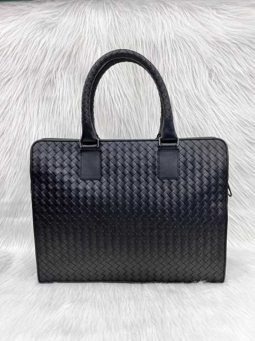 BOTTEGA VENETA BV 黑色牛皮 編織 手提包 公事包 電腦包 業務包 醫生包 特務包