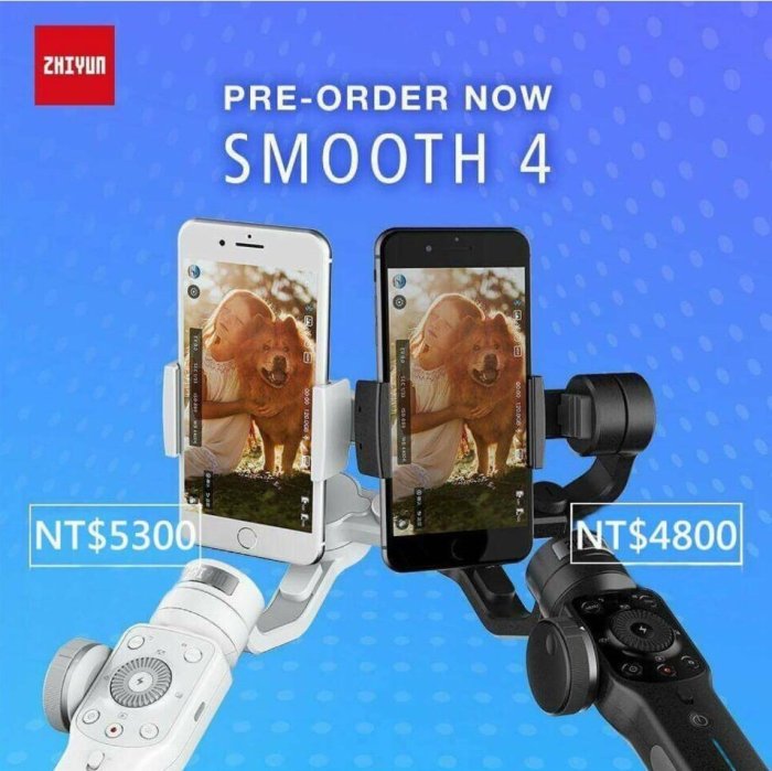 【明豐】預購中 分期零利率 智雲 SMOOTH 4 限量白 ZHIYUN 智云 三軸穩定器 手機穩定器 直播 錄影 電影