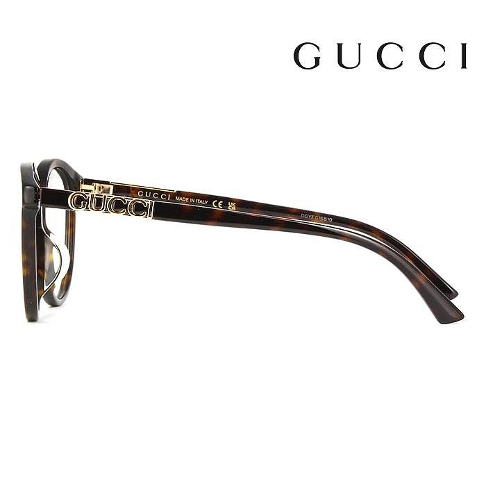 【Gucci】古馳 光學鏡框 GG1194OA 002 55mm 大鏡面 橢圓鏡框 膠框眼鏡 LOGO鏡腳 琥珀色/金