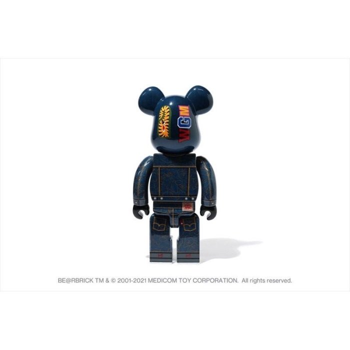 BAPE X LEVI'S BE@RBRICK 100% & 400% SET 牛仔套裝造型公仔| Yahoo