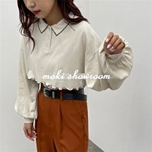 桃莉琪*moki*單品!!日系POLO造型捲邊背心短版長袖兩件組