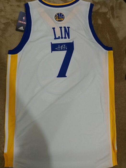 林書豪 Jeremy Lin 新人年勇士隊 Linsanity 絕版親筆簽名 主場球衣