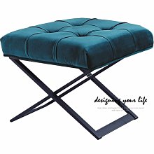【設計私生活】阿拉蕾1.7尺黑腳化妝椅、椅凳-綠絨布(部份地區免運費)174A