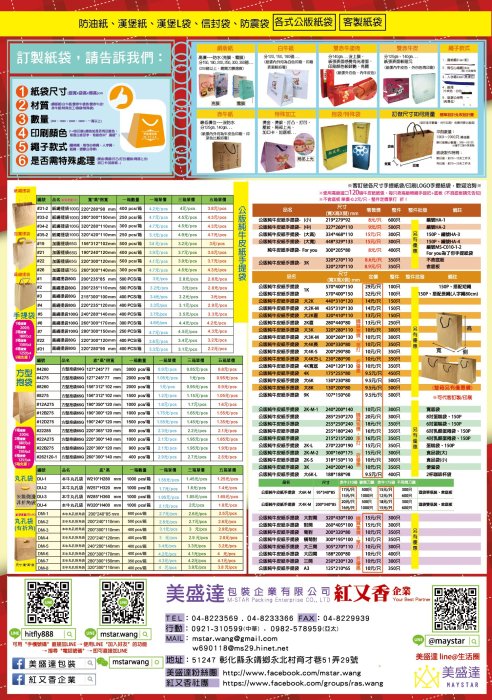 方形抱袋、丸孔袋、丸孔袋(有折角)、牛皮紙袋、紙繩提