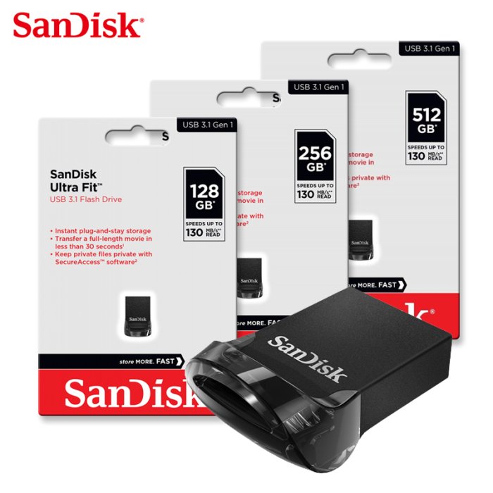SanDisk Ultra Fit 512G USB 3.1 速度130MB/s 隨身碟 (SD-CZ430-512G)