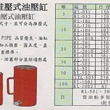 ㊣宇慶S網拍小舖㊣ (台)長型單孔推壓式油壓缸 RL-101 10頓