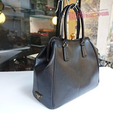 麗尚二手精品 PRADA  BN2230 Saffiano防刮皮 手提包/肩背包 黑色 特價品【現貨】