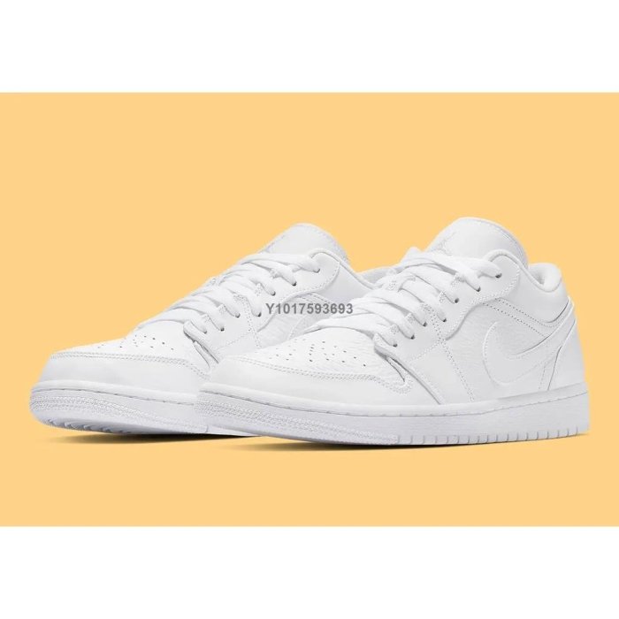 Nike Air Jordan 1 Low AJ1 白色 全白 時尚百搭休閒板鞋553558-111 男女鞋