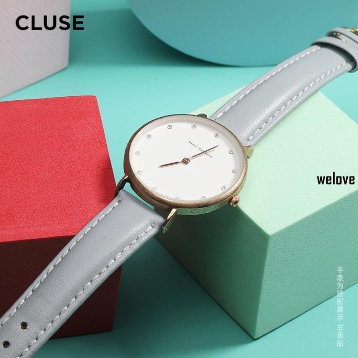閃購超低價CLUSE真皮錶帶CL30006 CL30001 CL18008女士皮帶錶鏈配件14 16mm