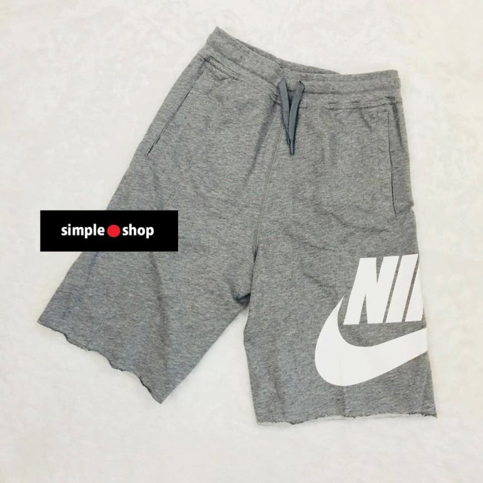 【Simple Shop】現貨 NIKE LOGO短棉褲 不修邊 棉褲 NIKE運動短褲 薄款 大童款 成人可穿