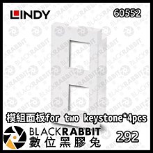 數位黑膠兔【 LINDY 林帝 60552 模組面板for two keystone*4pcs 】