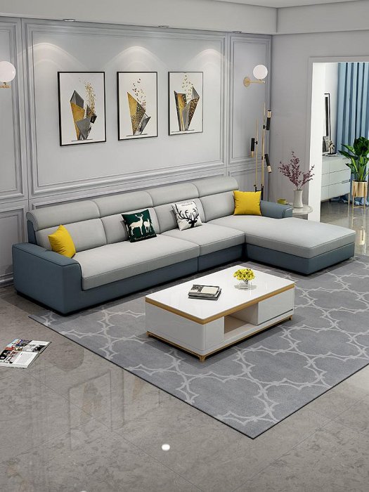 沙發 科技布沙發2023新款小戶型客廳現代簡約三人北歐免洗防水布藝沙發~定金-有意請咨詢