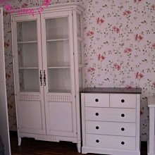 美生活館--浪漫白色家具--愛妮塔復古白 雙門展示櫃/書櫃/收納櫃