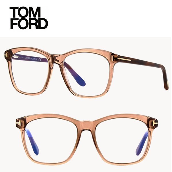 TOM FORD ▻TF5481-B (半透明淡棕裸色) 方型貓眼大框眼鏡光學鏡框中性