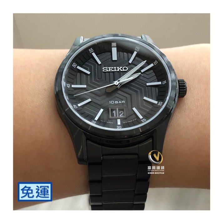 精工 SEIKO 輪胎紋計時石英男錶_全黑☆SUR515P1_SK002☆實體店家◎保固三年