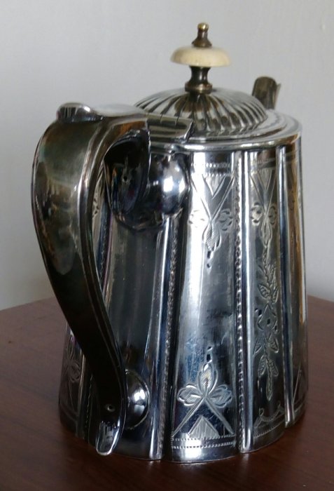 198 高級英國維多利亞鍍銀壺 antique silver plate etched tea pot