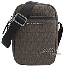 【茱麗葉精品】全新精品 MICHAEL KORS 專櫃商品 COOPER 經典MK滿版印花迷你斜背包.深咖 現貨