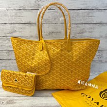 《真愛名牌精品》GOYARD SAINT LOUIS PM 黃色 購物包 肩背包 托特包 *全新*代購