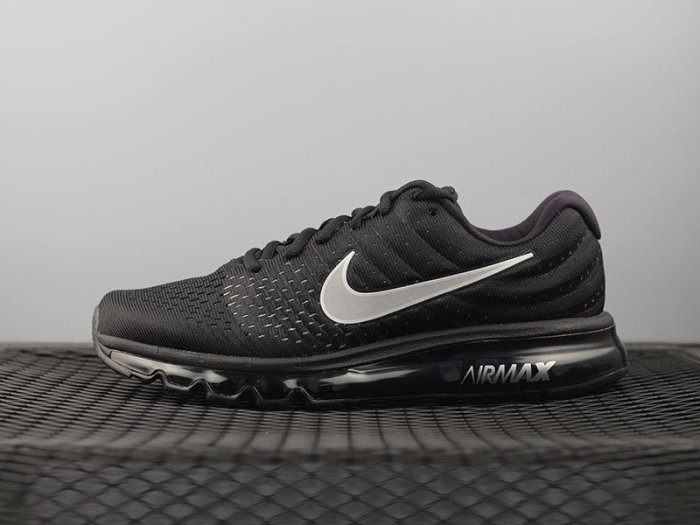 NIKE AIR MAX 2017 全黑 白勾 氣墊網面透氣跑步鞋 849559-001 男女鞋