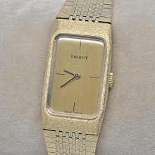 《寶萊精品》Tissot 天梭金黃直長型手動女子錶