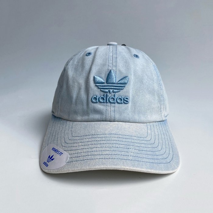 美國百分百【全新真品】adidas 愛迪達 帽子 老帽 配件 棒球帽 遮陽帽 三葉草 男女用 牛仔淺藍 AE98