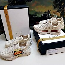 Gucci 431919 Sneakers 紅唇休閒鞋 白