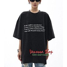 VENESSA~ ME 新款 時尚高級感潮T 個性眼睛 水洗做舊 寬鬆舒適短袖T恤上衣 情侶 大碼 2色 (E1499)