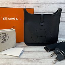 《真愛名牌精品》Hermes Evelyne 29 CM 黑色銀扣 *全新*代購