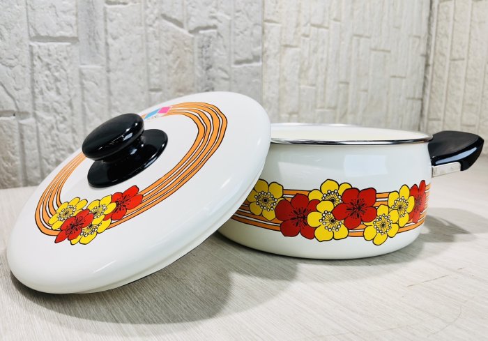 【JP.com】日本製 富士琺瑯 Honey ware 兩手鍋 昭和彩色鍋 琺瑯鍋 搪瓷鍋 20cm 湯鍋