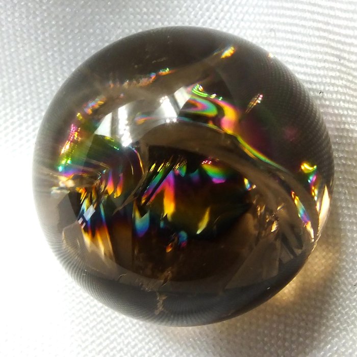 茶晶阿賽斯特萊水晶球031–直徑19.1mm。珍藏水晶