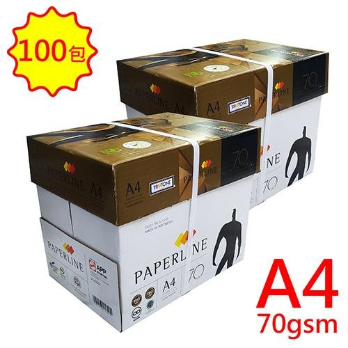 金牌PAPER LINE A4 70gsm 雷射噴墨白色影印紙500張入 X 100包