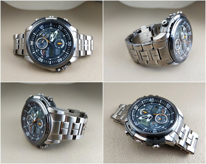 【日本原裝 中古良品 已售出~】CITIZEN 世界制霸 U680機芯 鈦金屬 + DLC耐磨處理 世界全球五局 光動能電波腕錶