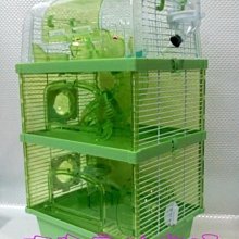 【阿肥寵物生活】新歡樂三層鼠籠738-3U-綠色／可外接／爬管式樓梯，運動休閒皆宜
