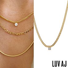 LUV AJ 好萊塢潮牌 明亮切割圓鑽 簡約金色項鍊 BARDOT STUD CHARM NECKLACE