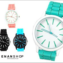 惡南宅急店【0484F】簡約設計 條紋果凍配色造型錶 男錶 女錶 對錶 情侶錶‧單支價