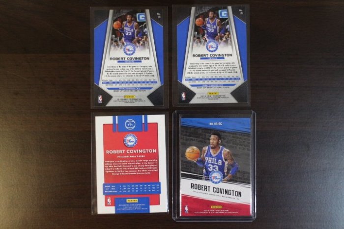 76人~Robert Covington Hoops亮面簽名卡~Prizm銀卡~Donruss lot 4